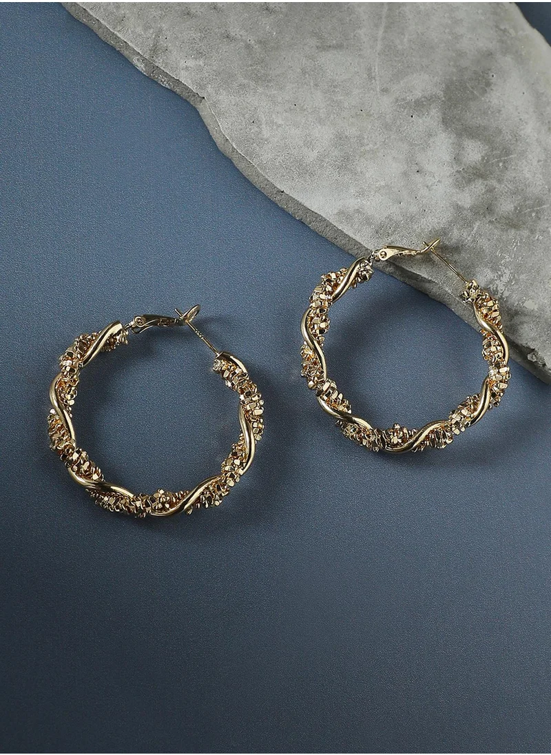 SOHI Beaded Twist Hoop Earrrings