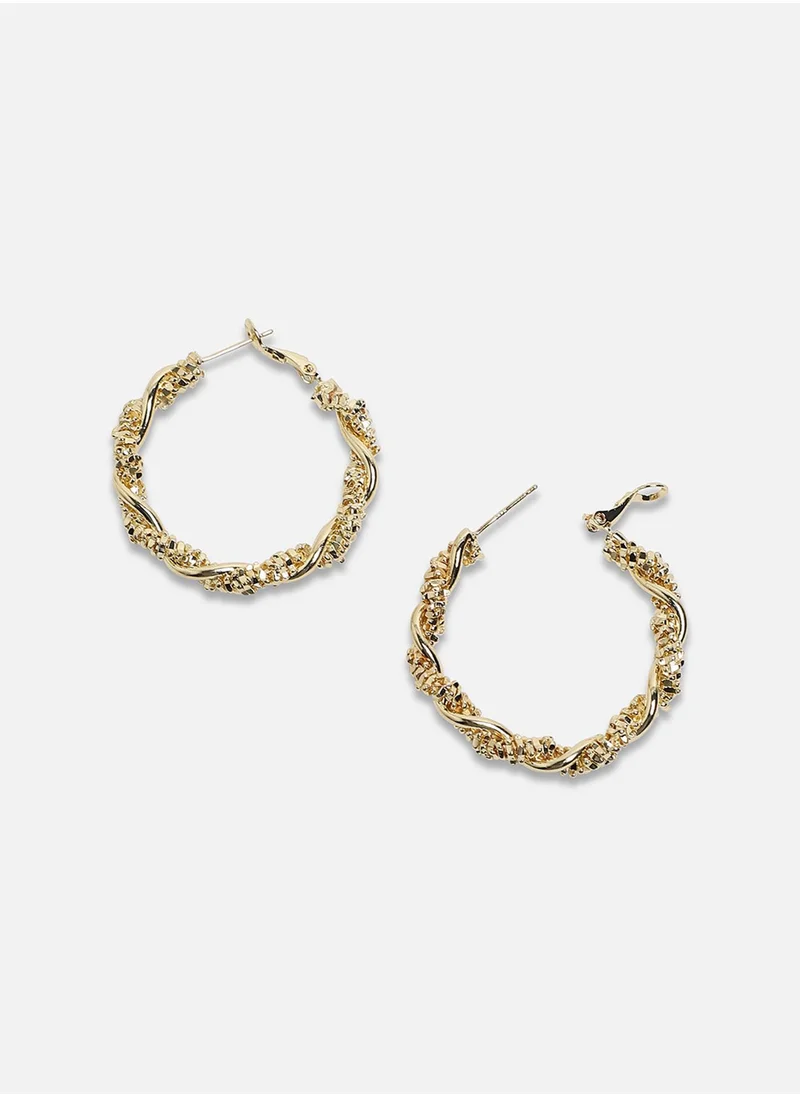 SOHI Beaded Twist Hoop Earrrings