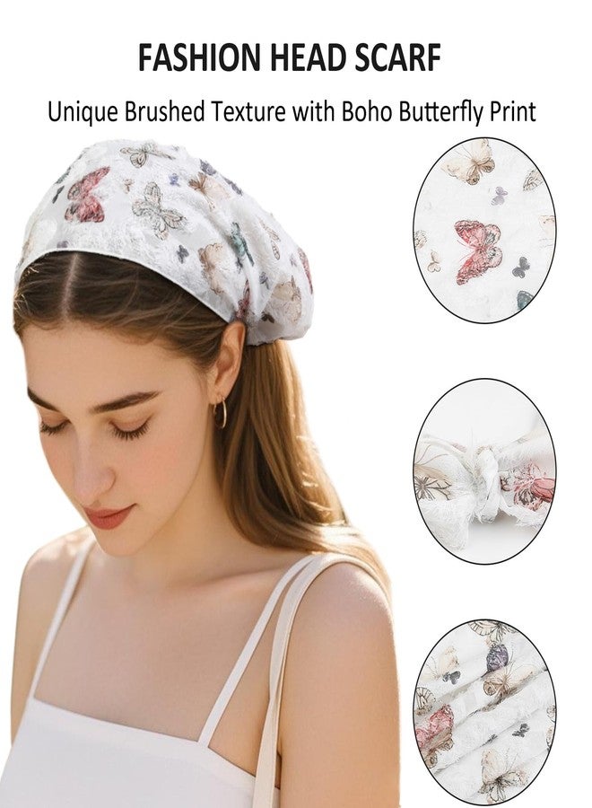 هواتشي وشاح رأس هواتشي للنساء - باندانا فراشات بوهيمية للنساء - باندانا دانتيل للشعر - إكسسوارات صيفية أنيقة وجذابة - Image 2