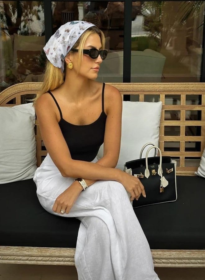 هواتشي وشاح رأس هواتشي للنساء - باندانا فراشات بوهيمية للنساء - باندانا دانتيل للشعر - إكسسوارات صيفية أنيقة وجذابة - Image 4