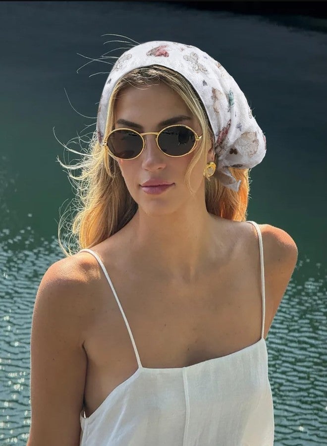 هواتشي وشاح رأس هواتشي للنساء - باندانا فراشات بوهيمية للنساء - باندانا دانتيل للشعر - إكسسوارات صيفية أنيقة وجذابة - Image 3