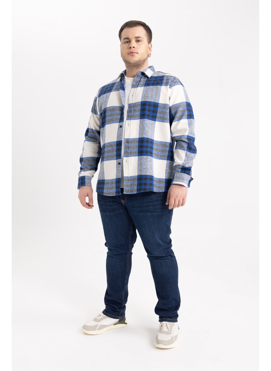 Man Regular Fit Checkered Long Sleeve Shirt