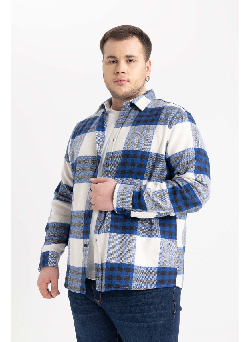 Man Regular Fit Checkered Long Sleeve Shirt