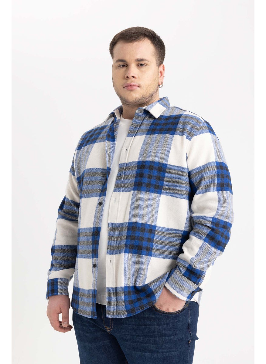 Man Regular Fit Checkered Long Sleeve Shirt