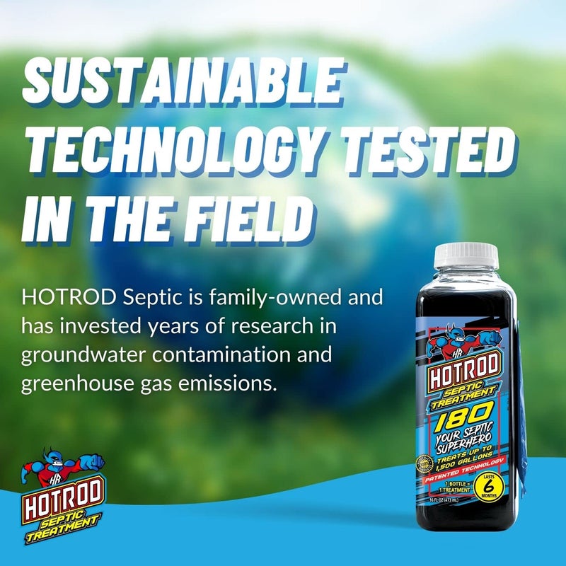 HOTROD Septic Tank Treatment - #1 RATED 6 Month Supply Extends Septic System Life and Prevents Costly Repairs - Industrial Grade - Easy to Use - Safe on Piping and Plumbing - 16oz Liquid - Image 5