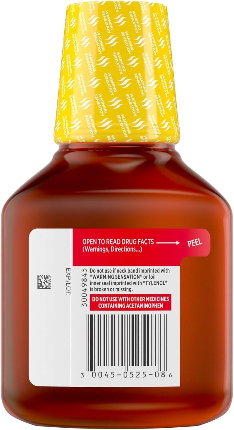 Tylenol تايلينول كولد فلو شديدة دواء مع أسيتامينوفين ديكستروميثورفان HBr جوايفينيسين فينيل إيفرين HCl سائل لتخفيف البرد والحمى واحتقان الصدر بنكهة العسل والليمون 8 أونصة سائلة - Image 2