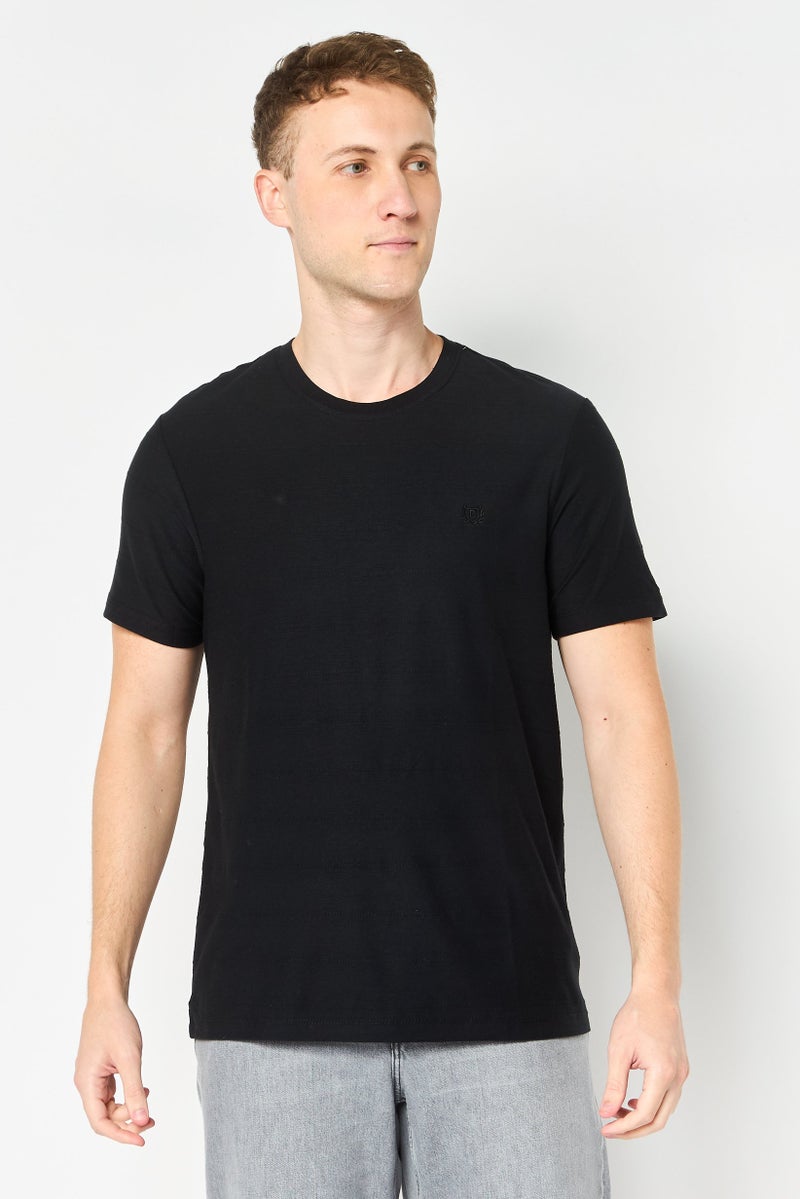 Chaps Men Crew Neck Short Sleeve Embroidered Logo T-Shirt, Black - Image 1