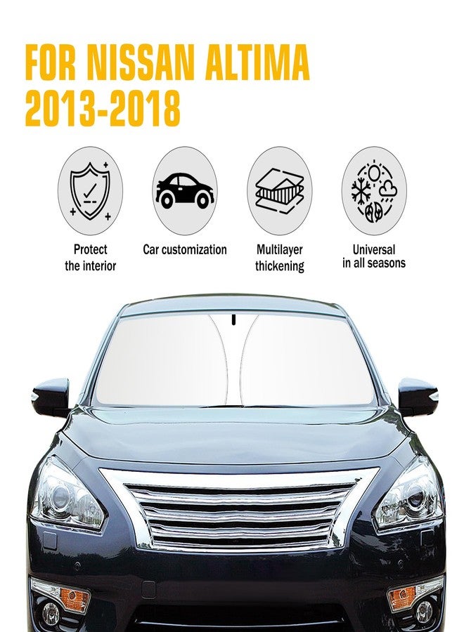 JCRNBU Windshield Sun Shade for Nissan Altima 2013-2018 Foldable Sun Visor Protector for Altima Accessories Sunshade Car Front Window Sunshades Blocks UV Rays - Image 2