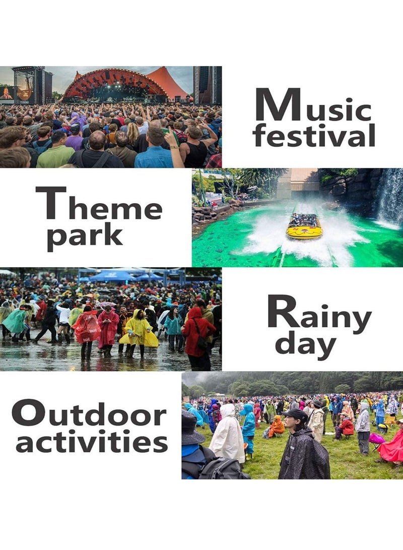 SYOSI Rain Ponchos Raincoat EVA Waterproof Portable Rain Jacket Coats Camping Hiking Outerwear Reusable With Hoods and Open Sleeves for Adults Men Women - Image 4