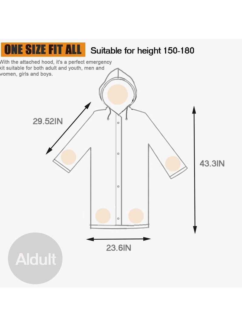 SYOSI Rain Ponchos Raincoat EVA Waterproof Portable Rain Jacket Coats Camping Hiking Outerwear Reusable With Hoods and Open Sleeves for Adults Men Women - Image 3