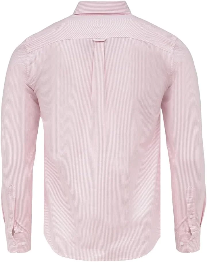 سيدرو Cedro Men's Regular Fit Cotton Shirt with Pink Stripes