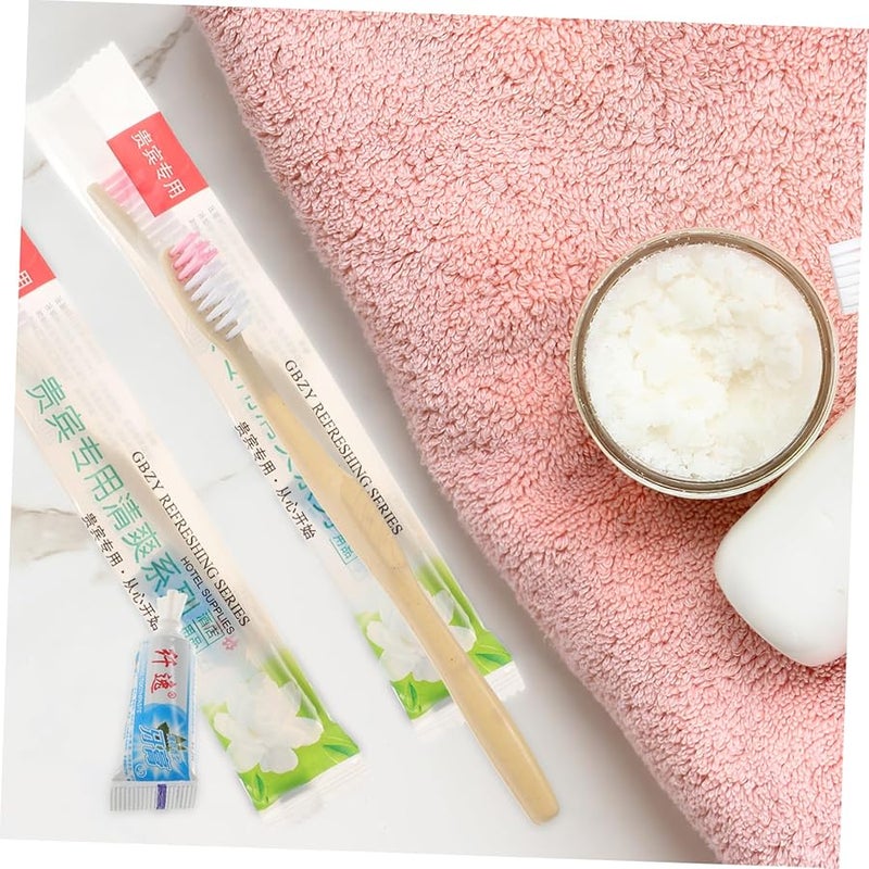 10 قطعة فرشاة أسنان ومعجون أسنان يمكن التخلص منها، مجموعة سفر مغلفة بشكل فردي، ألوان متنوعة - Image 5