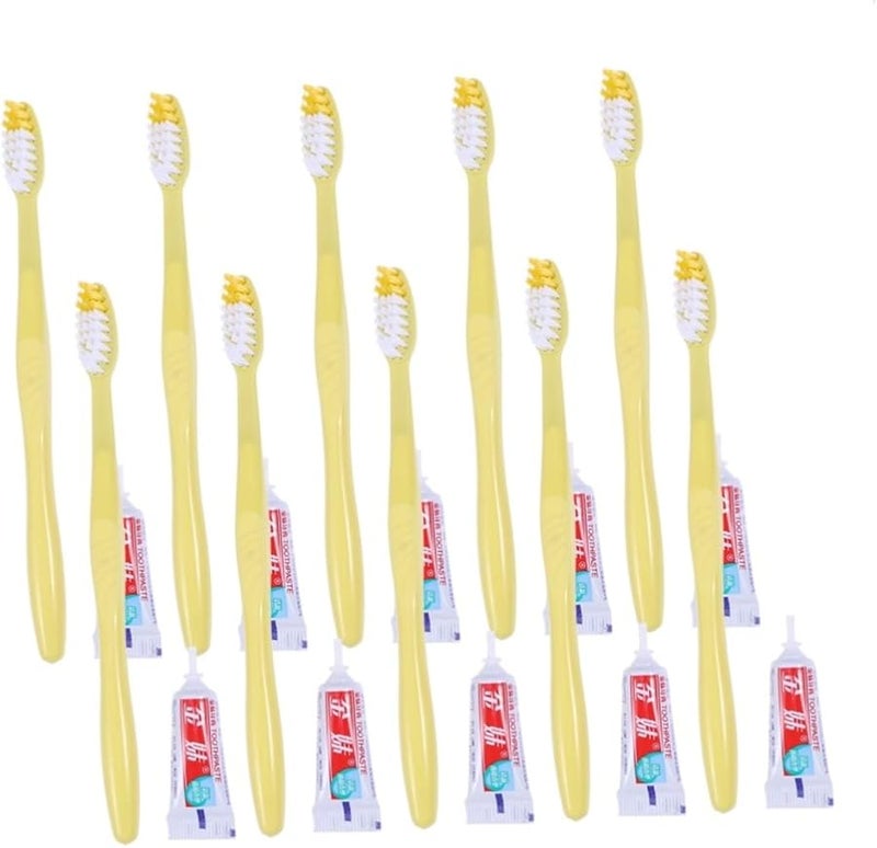 10 قطعة فرشاة أسنان ومعجون أسنان يمكن التخلص منها، مجموعة سفر مغلفة بشكل فردي، ألوان متنوعة - Image 2