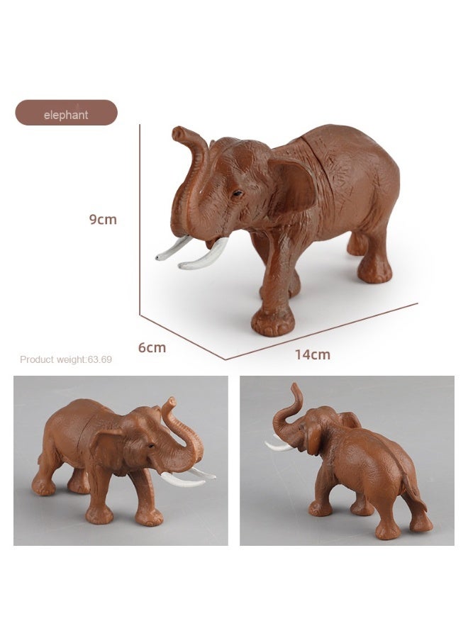 NIBEMINENT Kids Realistic Wild Animal Toy Set - Hippo, Rhino, Camel, Elephant, Panda Figurines