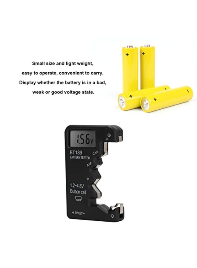 Generic Battery Life Checker, Battery Capacity Tester Meter Digital Display Tool for AAA AA 9V 6F22 1.5V, Suitable for C, D, N Batteries with ABS Material (Black)  - Image 2