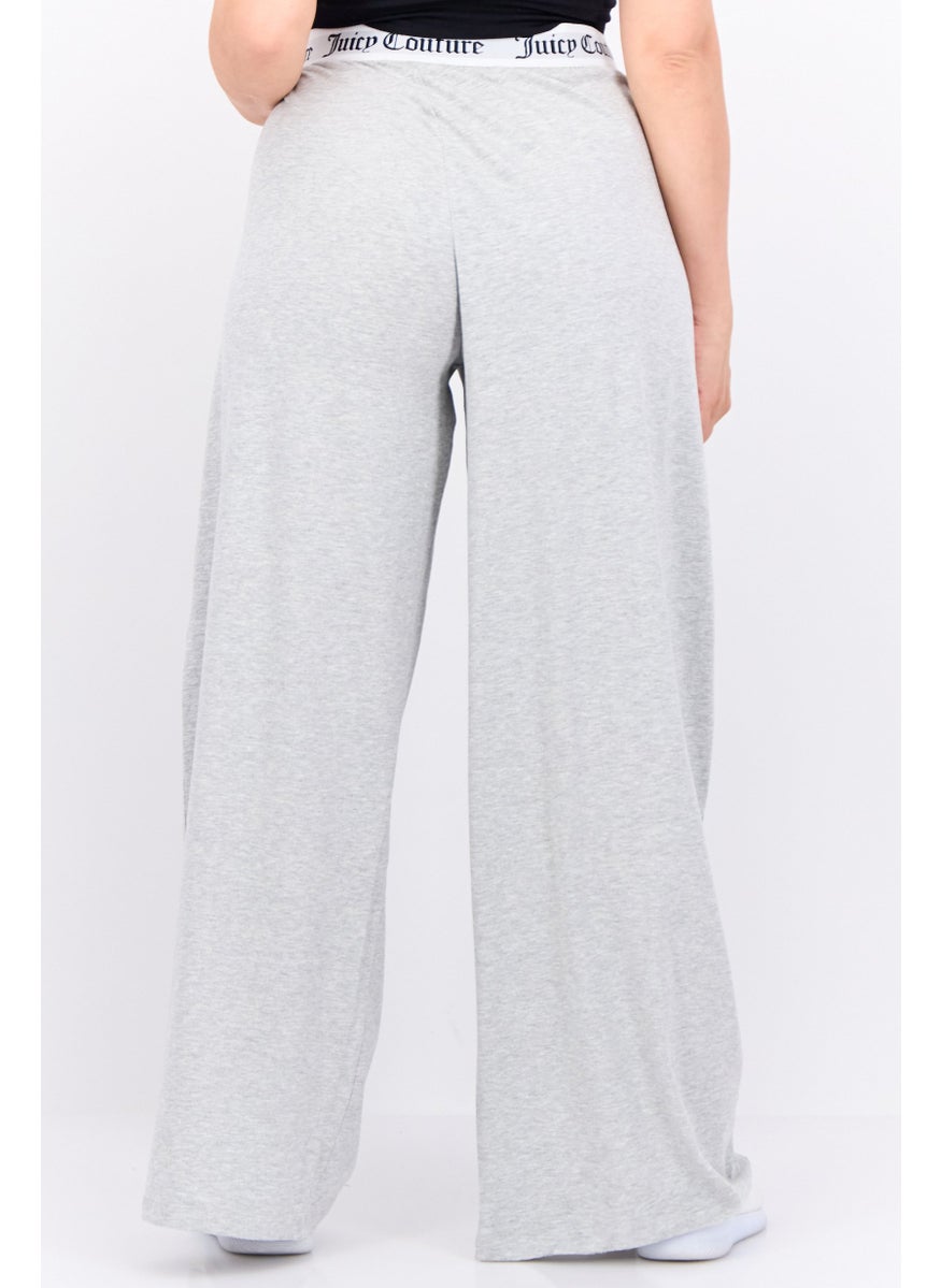 Juicy Couture - Women Regular Fit Brand Logo Wide Leg Pant, Grey - Image 1