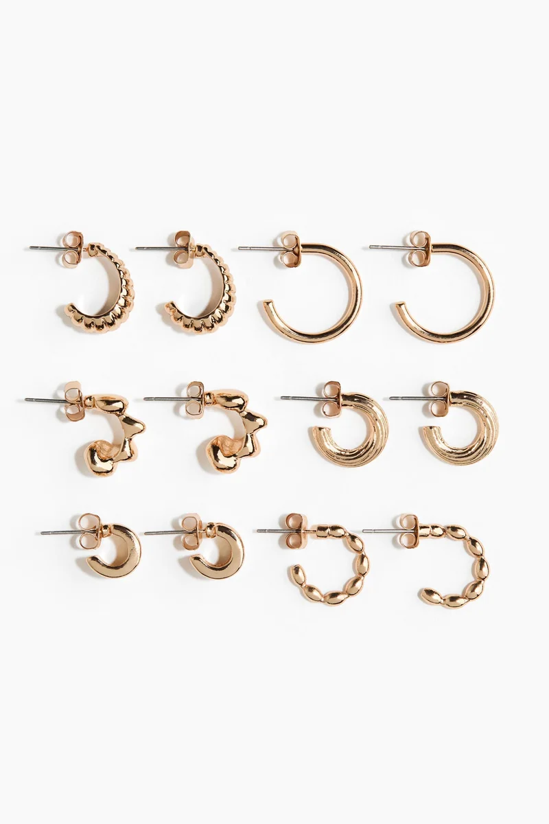 6 pairs hoop earrings