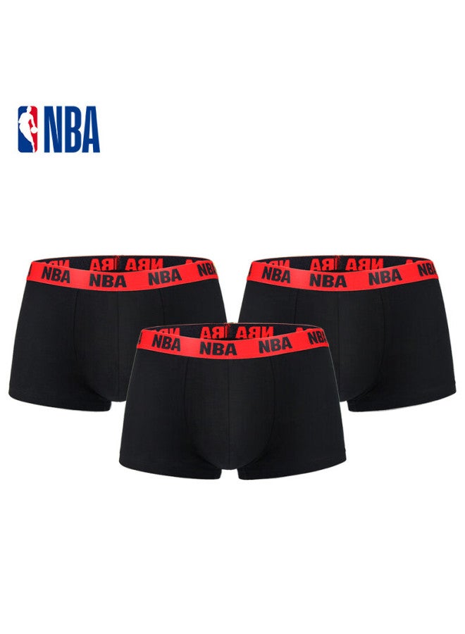 Nba Men's Mid-waist Boxer Briefs High Elasticity Sports Casual Cotton Sweat-absorbing Breathable Comfortable 3-pack - Image 1