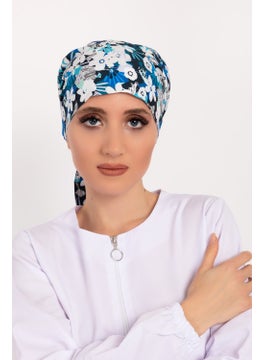 Nur Medikal Giyim Nur Medical Clothing White Daisy Patterned Hijab Doctor Nurse Hospital Cook Surgical Cap  - Image 2