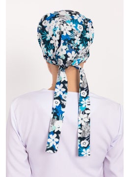 Nur Medikal Giyim Nur Medical Clothing White Daisy Patterned Hijab Doctor Nurse Hospital Cook Surgical Cap  - Image 3