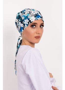 Nur Medikal Giyim Nur Medical Clothing White Daisy Patterned Hijab Doctor Nurse Hospital Cook Surgical Cap  - Image 1