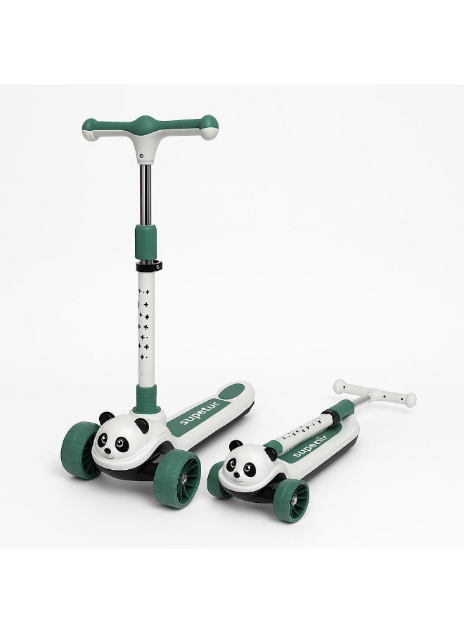 ضحكة  سكوتر ركوب آمن للأطفال 3 عجلات، ارتفاع قابل للتعديل، عجلات LED مضيئة وفرامل خلفية (لأعمار 3 سنوات فما فوق)