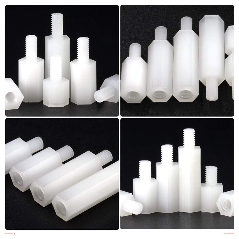 Hilitchi 120pcs M2 Male Female Nylon Hex Spacer Standoff Screw Nut Assortment Kit (Nylon M2) - Image 5