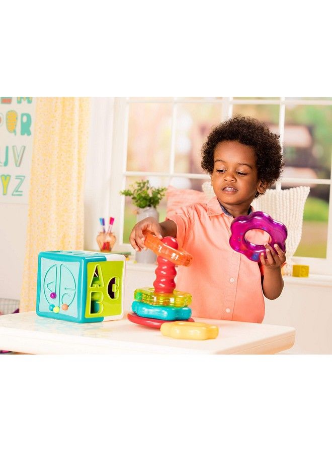 BATTAT Stacking Rings + Shape Sorter Cube Bundle Learning Toys For Kids Age 1 & Up (20 Pc)  - Image 5