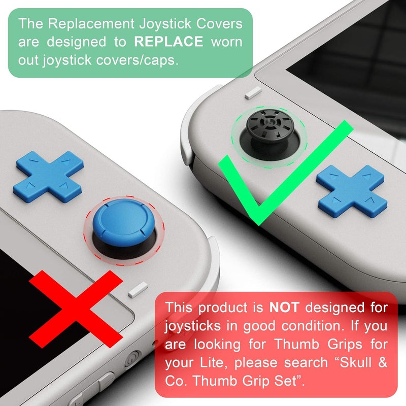 Skull & Co. Replacement Joystick Covers for Switch Lite (Repair Parts) - Lite Gray - Image 5