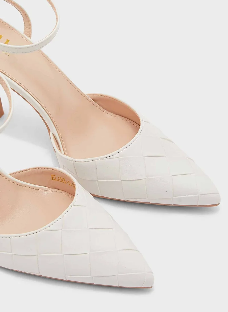 ELLA Weaved Pointed Slingback Pump