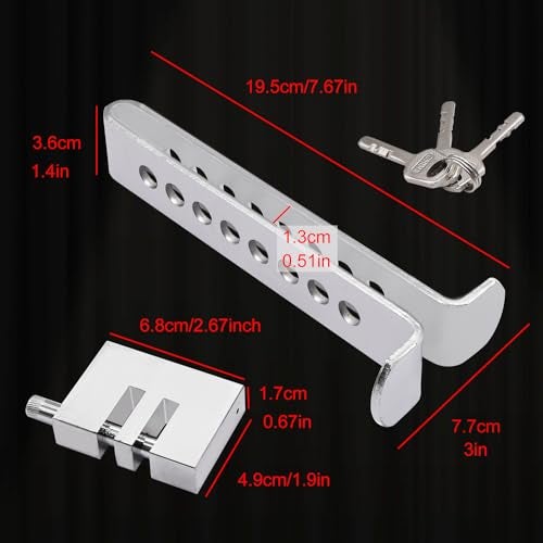 Tanbupu Anti-Theft Car Brake Clutch Lock Stainless Steel Safety Tool Heavy Duty Auto Car Brake Lock with 3 Keys - Image 3