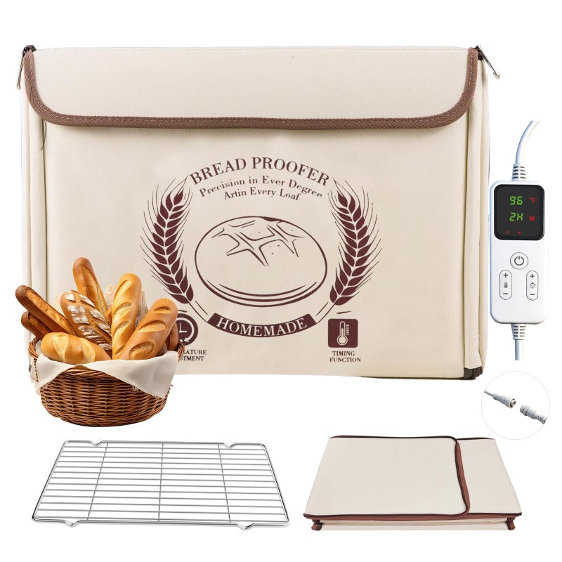 AICNLY Foldable Dough Proofer Box - Bread Proofing Box with 77-122℉ Temp Control & 48H Timer, Insulated Fermentation Chamber for Sourdough, Yogurt, Pizza & Kombucha - Image 1
