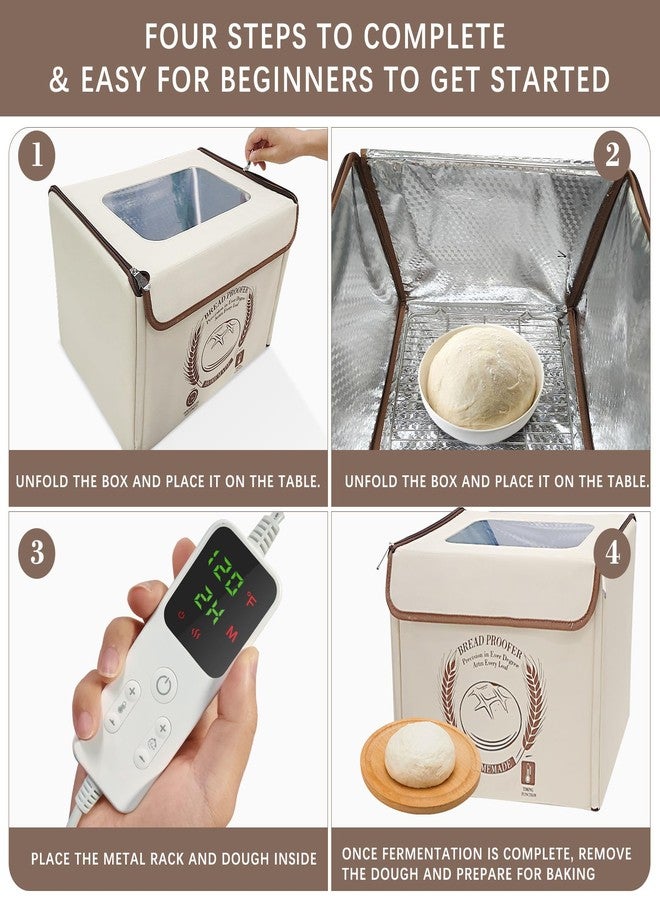 AICNLY Foldable Dough Proofer Box - Bread Proofing Box with 77-122℉ Temp Control & 48H Timer, Insulated Fermentation Chamber for Sourdough, Yogurt, Pizza & Kombucha - Image 4