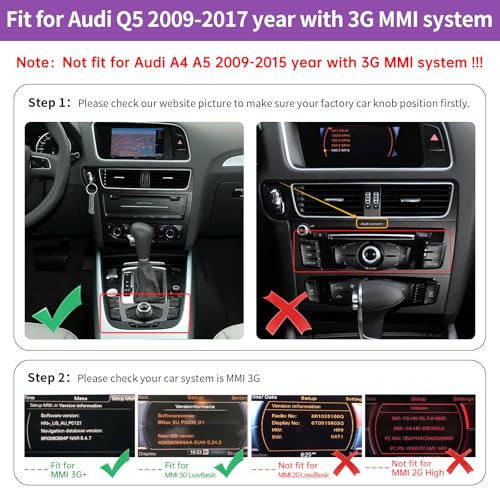 NINETOM 8.9 inch Touchscreen Wireless CarPlay Android Auto Multimedia Car Radio Receiver Compatible with Audi Q5 with 3G MMI+ System (2009-2017),Support Mirrorlink, Camera, Navigation - Image 3