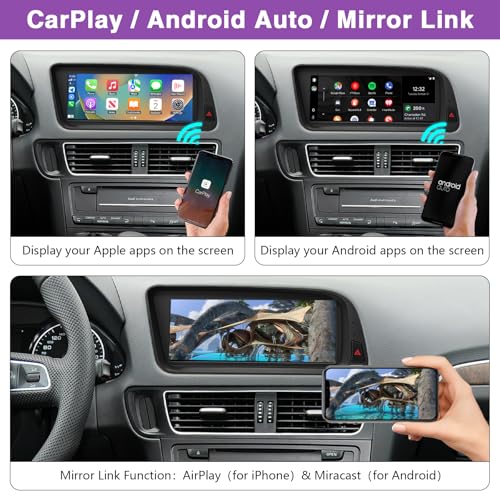 NINETOM 8.9 inch Touchscreen Wireless CarPlay Android Auto Multimedia Car Radio Receiver Compatible with Audi Q5 with 3G MMI+ System (2009-2017),Support Mirrorlink, Camera, Navigation - Image 4