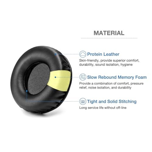 Voarmaks HDJ X5 X7 X10 Replacement Ear Pads Compatible with Pioneer HDJX7 HDJX5 HDJX10 DJ Headphones Premium Protein Leather Memory Foam Ear Cushions - Image 3