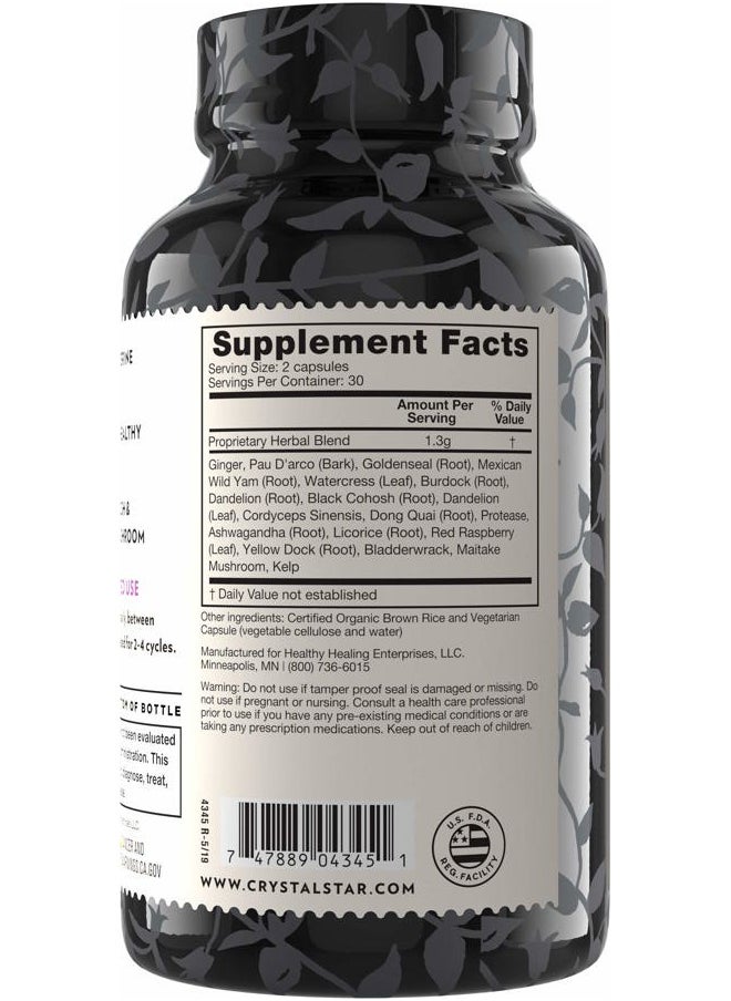Crystal Star Fibro Defense, 60 Capsules, Black Cohosh, Breast & Uterine Health Between Periods, Gluten Free, Non-GMO  - Image 3