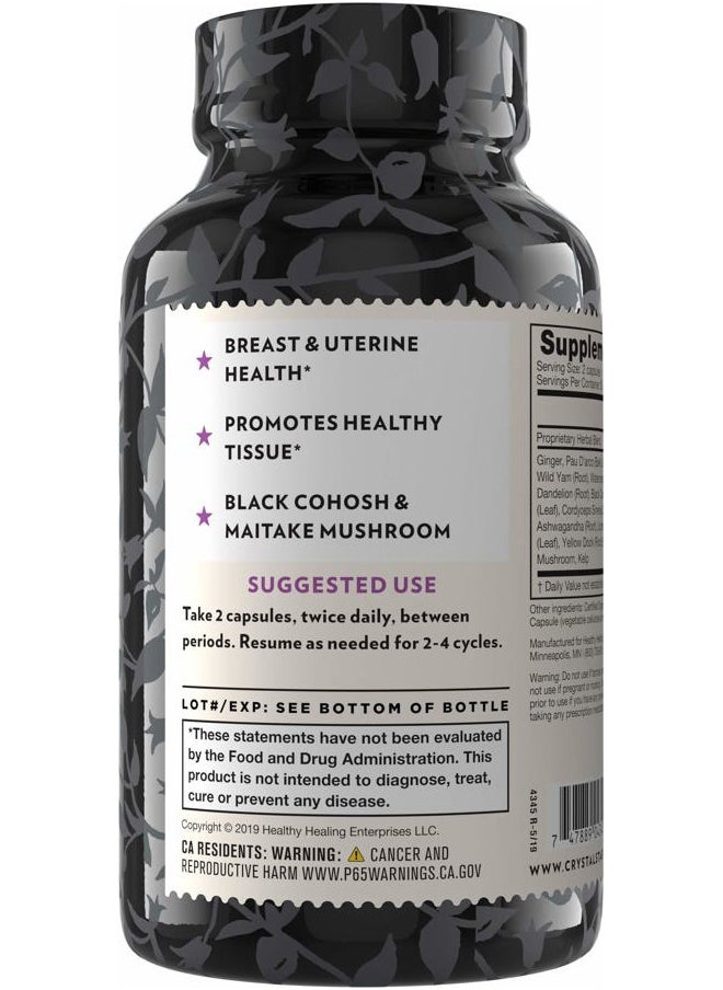 Crystal Star Fibro Defense, 60 Capsules, Black Cohosh, Breast & Uterine Health Between Periods, Gluten Free, Non-GMO  - Image 2
