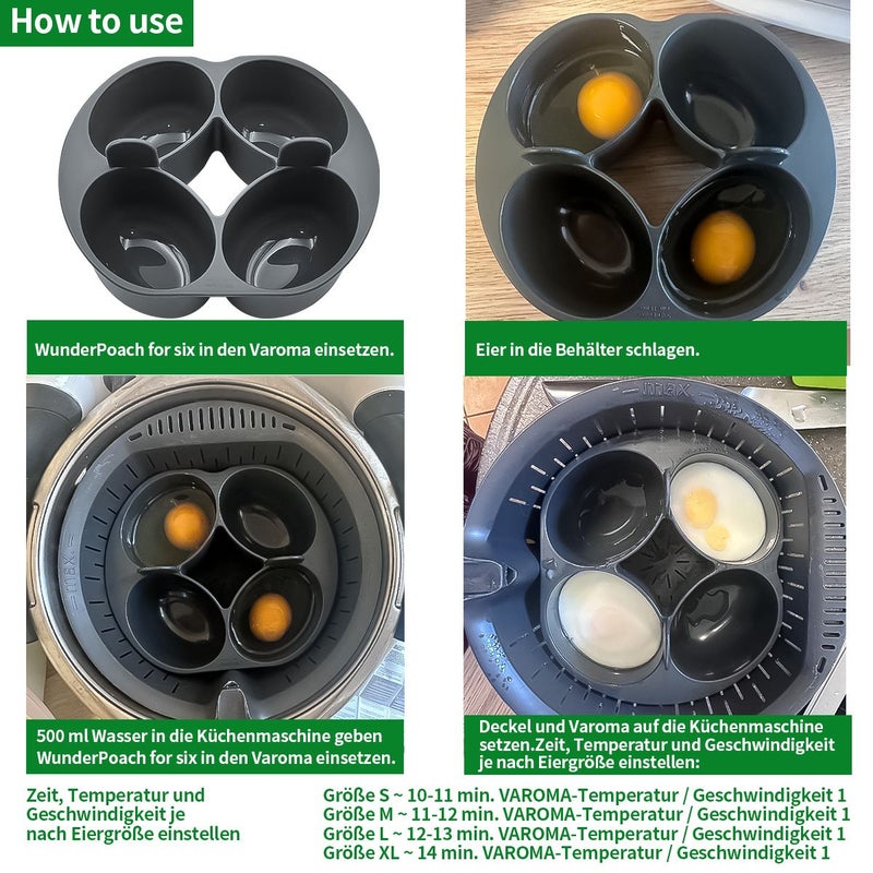 Grey 4 Slot Egg Steamer For Blender Food Grade PP Dishwasher Safe - Image 5