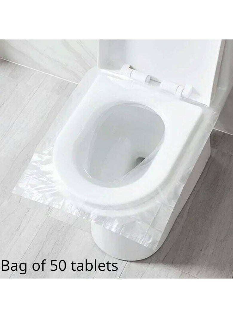 50-Piece Travel Disposable Toilet Seat Cover, Pack Of 2 Clear 40 x 48cm - Image 1