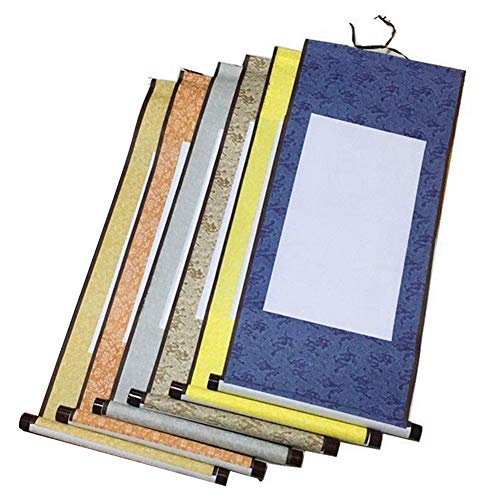 Echaprey 6pcs Blank Mounting Hanging Wall Scrolls Set for Kanji, Sumi and Chinese Calligraphy - Image 1