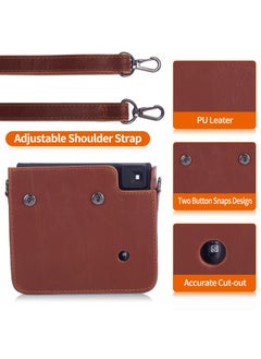 KASTWAVE Premium PU Leather Case for Fujifilm Instax Square SQ40 - Protective Instant Camera Cover with Removable and Adjustable Strap - Brown  - Image 3
