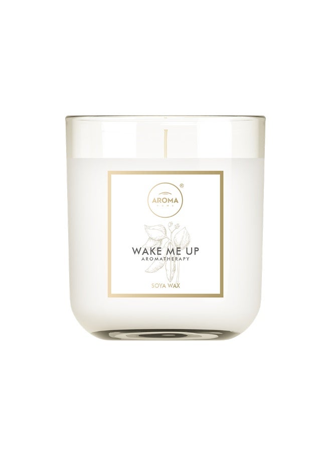 اروما هوم شموع علاجية للسبا من شمع الصويا الطبيعي، مدة احتراق 40 ساعة، مصنوعة في بولندا (أيقظني) - Image 1