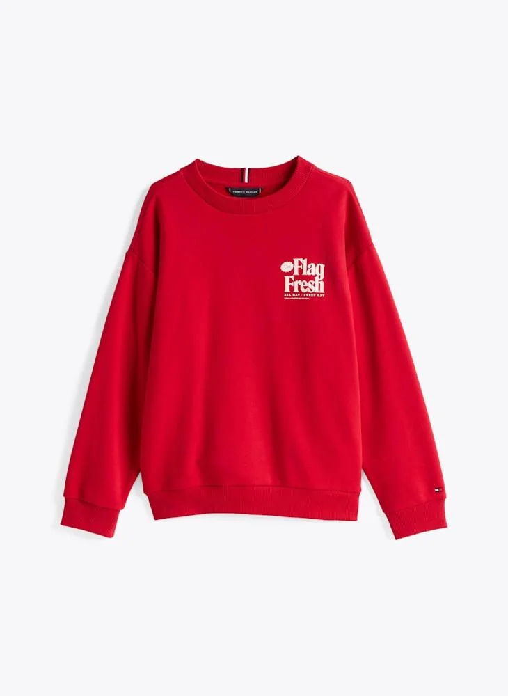 TOMMY HILFIGER Youth Fun Flag Print Sweatshirt