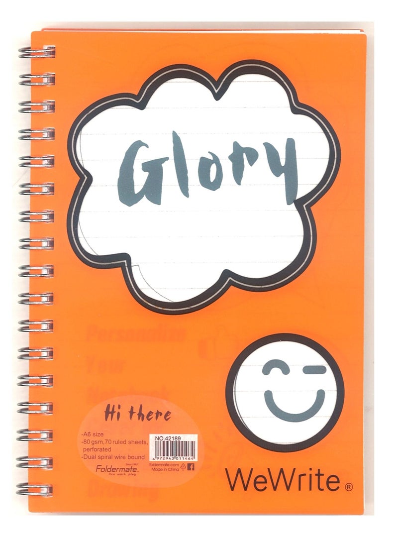 Foldermate دفتر ملاحظات حلزوني بحجم A6 مكون من 3 قطع، 70 ورقة - Image 3