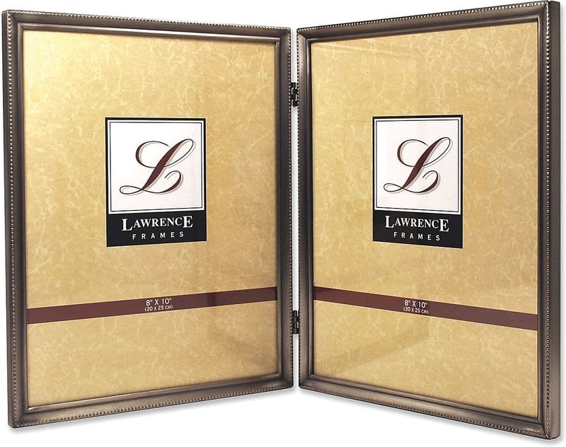 Lawrence Frames Bead Border Design 8x10 Double Pewter