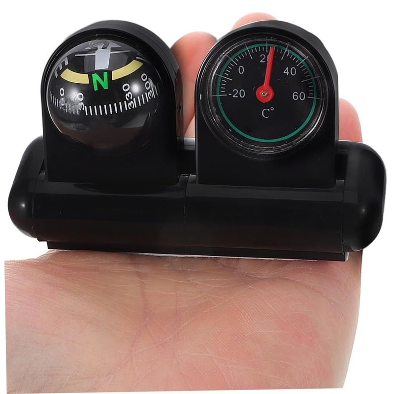 High Accuracy Car Compass Ball With Thermometer Rotatable Dashboard Mount Black For Navigation And Temperature Tracking Multi Purpose Vehicle Instrument For Cars Boats Motorcycles - Image 4