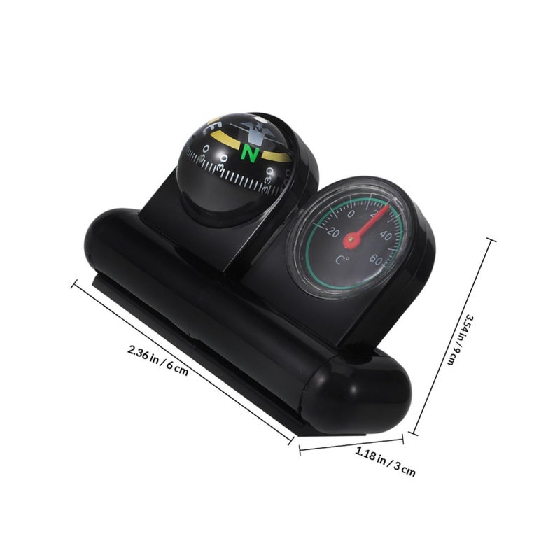 High Accuracy Car Compass Ball With Thermometer Rotatable Dashboard Mount Black For Navigation And Temperature Tracking Multi Purpose Vehicle Instrument For Cars Boats Motorcycles - Image 3