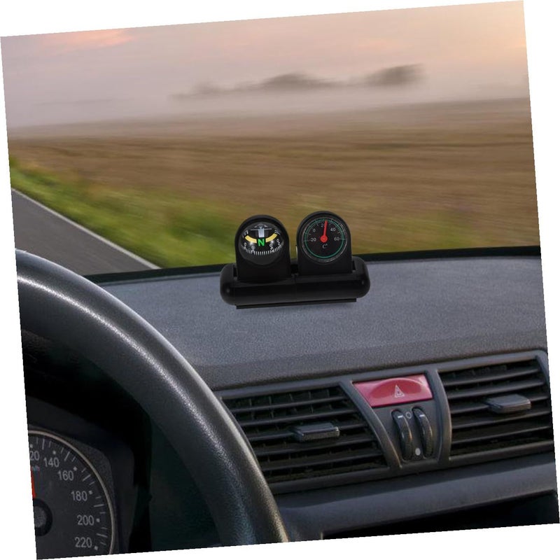 High Accuracy Car Compass Ball With Thermometer Rotatable Dashboard Mount Black For Navigation And Temperature Tracking Multi Purpose Vehicle Instrument For Cars Boats Motorcycles - Image 5