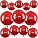 Vibzox 12Pcs Red Round Foil Balloons 22 15 10 4D Ball Balloons Metallic Red Foil Balloon for Wedding Birthday Graduation Christmas New Year Party Decoration Supplies Backdrops - Image 3